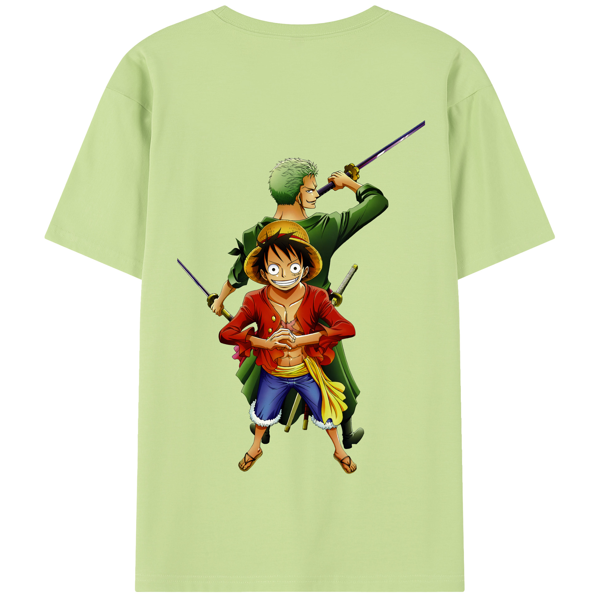 ワンピース モンキー・D・ルフィ ONE PIECE Monkey D. Luffy 綿100％半袖Tシャツ（背面プリント）
